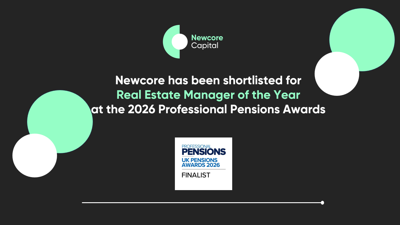 Newcore is shortlisted for Real Estate Manager of the Year at the 2026 Professional Pensions Awards